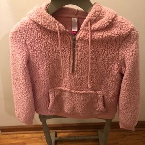No boundaries pink fluffy hoodie size M 7–9